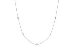  Starlit Drops - Schakelcolliers - Zilver / Gerodineerd - Zirkonia - 43cm